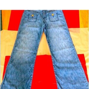 Women's light flared Blue Jeans. Uniquely light and comfortable.great design